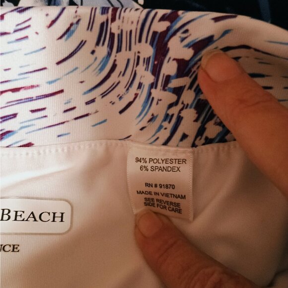 Pebble Beach Performance Skort, White, Blue & Purple, Sz L, Hi Rise, New - Picture 7 of 7